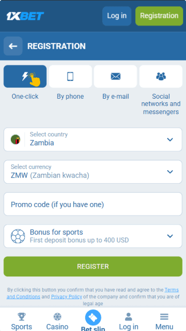 Register a new account or sign in