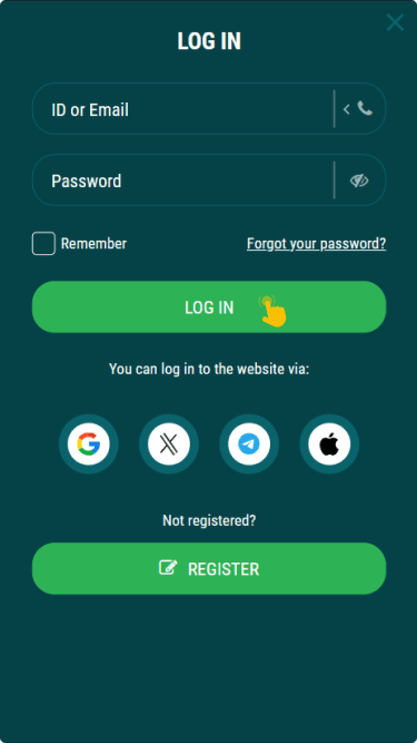 Input your registered phone number and password