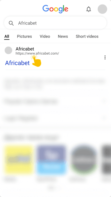 Open the official AfricaBet website on your mobile device using any browser