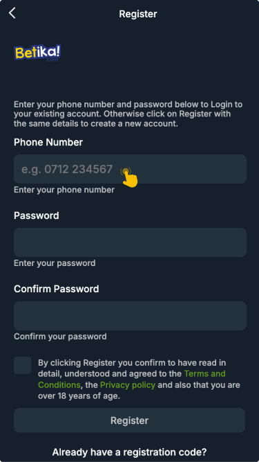 Create a new account and verify it