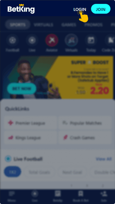 Find the Login button