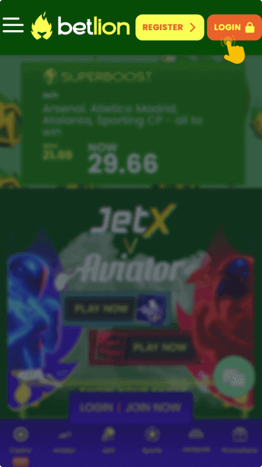 Press the Login button