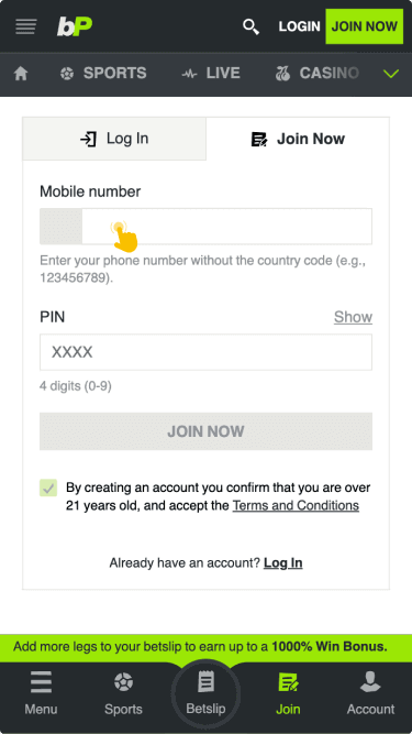 Create a new account and verify it