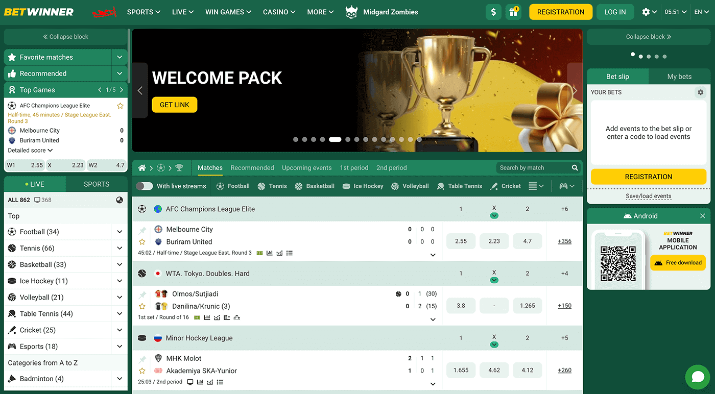 Betwinner Zambia Site