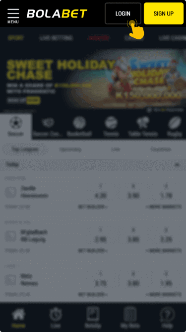 Press the Login button