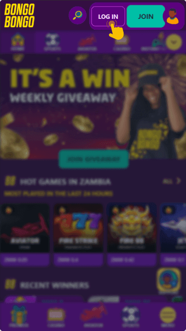 Find the login button