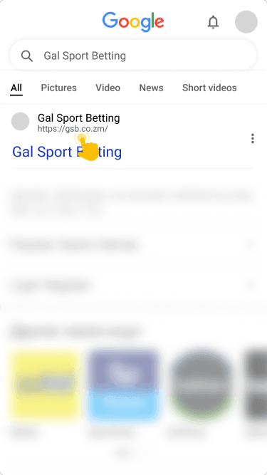 Visit the Gal Sport Betting official website on your mobile device