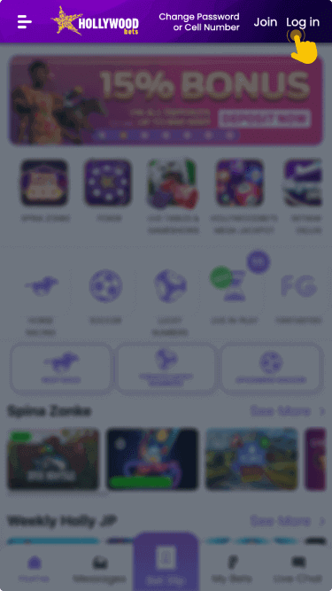 Press the Login button