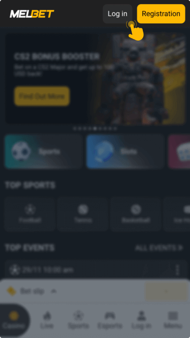 Press the Login button Press the Login button