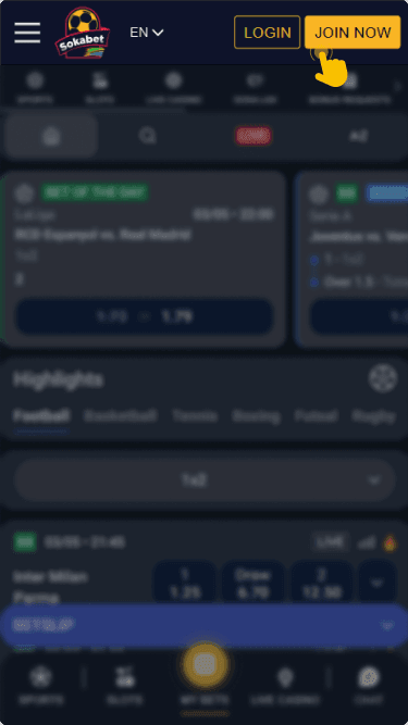 Tap the Join Now button