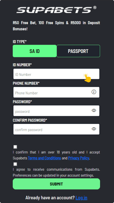 Fill in the required fields