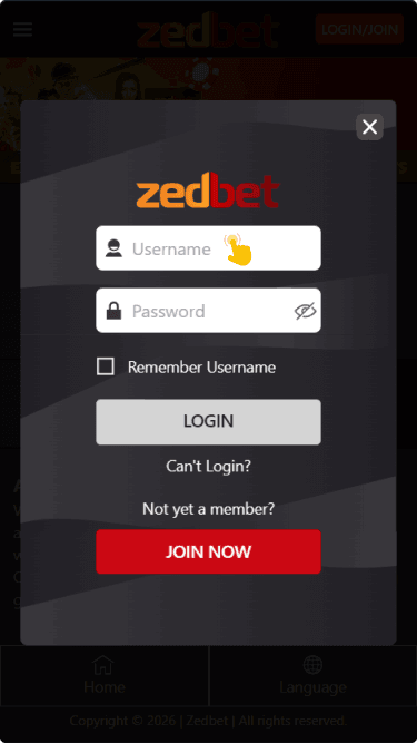Enter your username and password